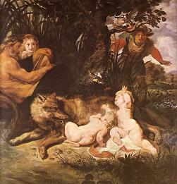 En la historia de Roma también hubo fraticidios. Romulo y Remo en el cuadro de Rubens.