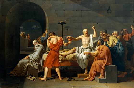  “La Muerte de Sócrates”. Jacques Louis David. Necoclasicismo francés. Oleo sobre lienzo. Metropolitan Museum of Art. 1787.