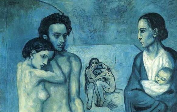 Fragmento del cuadro "La Vida" de Pablo Picasso 1903.