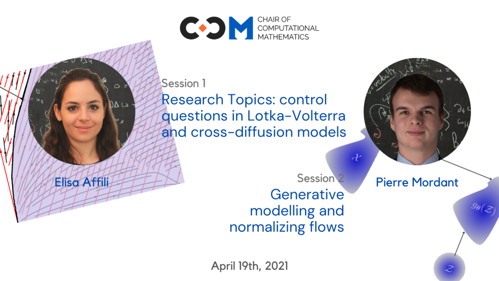 CCM double-seminar: Research Topics: control questions in Lotka-Volterra and cross-diffusion models and Generative modelling and normalizing flows