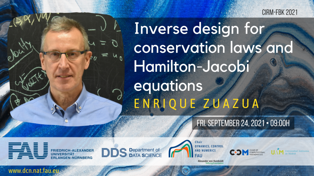 CIRM-FBK 2021: Inverse design for conservation laws and Hamilton-Jacobi equations by E. Zuazua