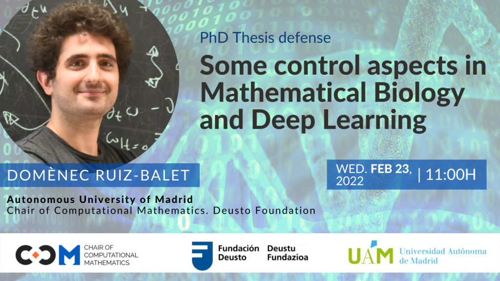 Domènec Ruiz-Balet -PhD Thesis defense: “Some control aspects in Mathematical Biology and Deep Learning”