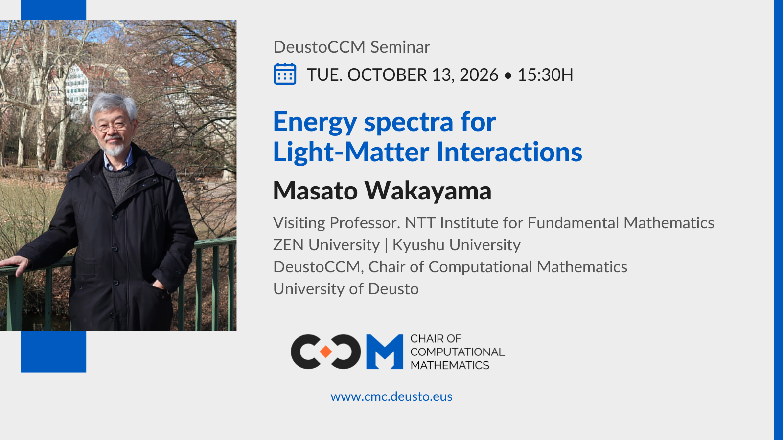 DeustoCCM Seminar: Energy spectra for Light-Matter Interactions