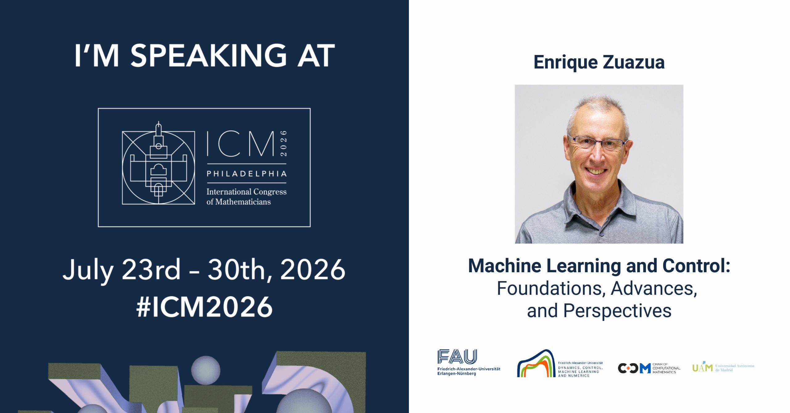 Enrique Zuazua invited to deliver a Special Section Lecture at ICM 2026