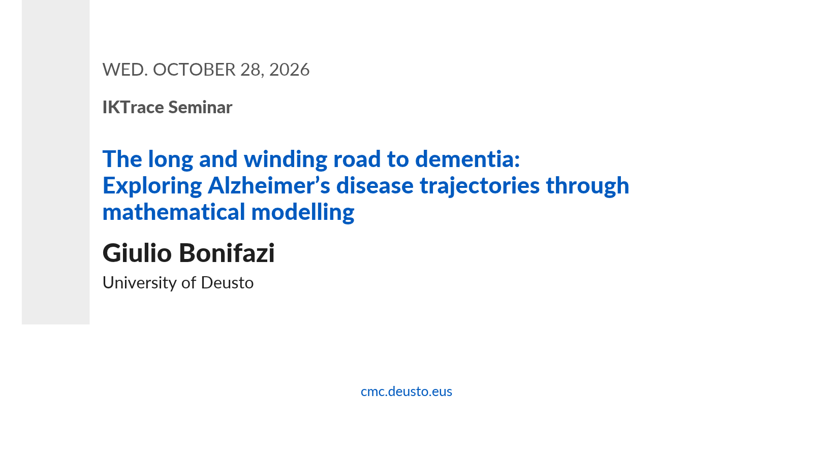 IKTrace Seminar: The long and winding road to dementia: Exploring Alzheimer’s disease trajectories through mathematical modelling