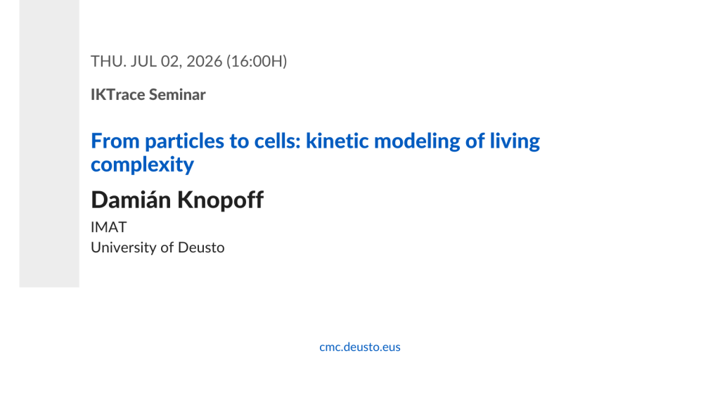 IKTrace Seminar: From particles to cells: kinetic modeling of living complexity