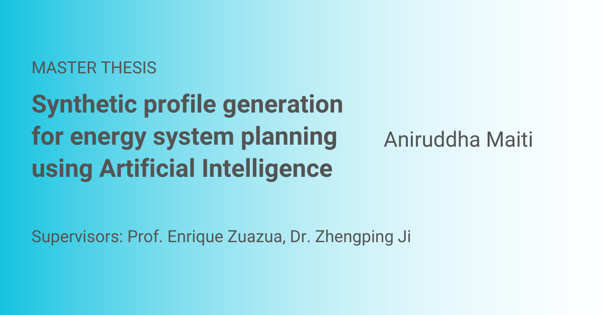 Synthetic profile generation for energy system planning using Artificial Intelligence