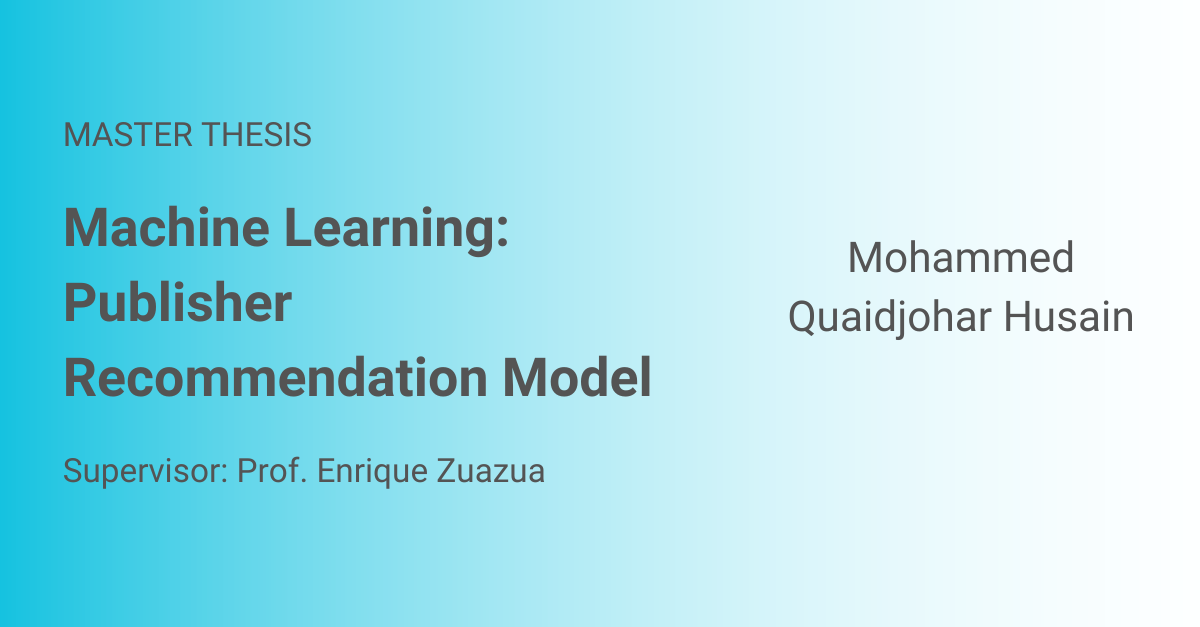 Machine Learning: Publisher Recommendation Model